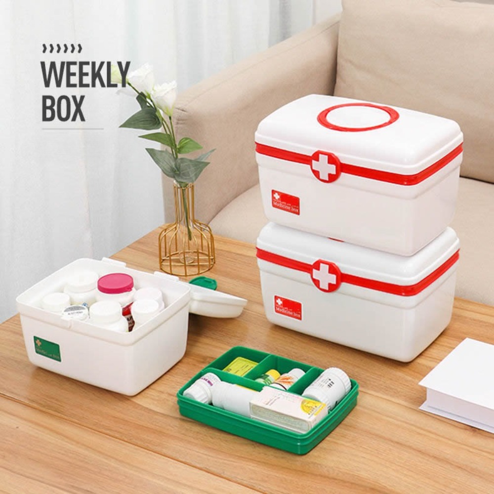 1pc Plastic Multi-layer Domestic Medicine Box, Portable Divided Medicine  Storage Box, Portable First Aid Box, Domestic Medicine Box