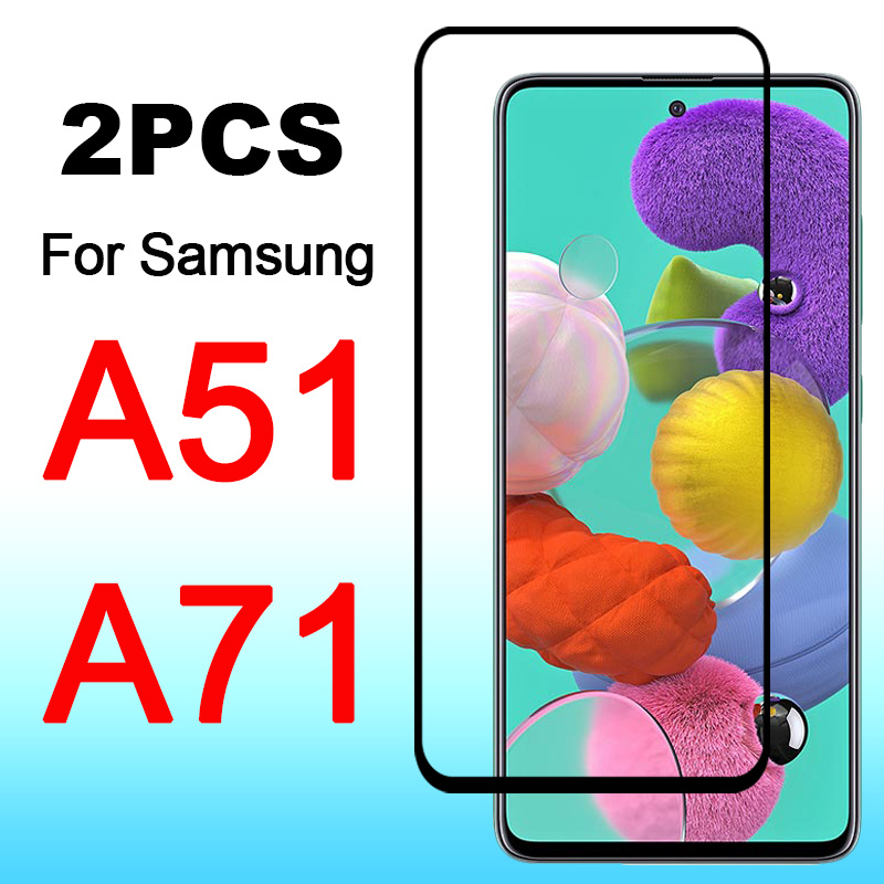 

2pcs For A71 A51 Protective Glass On For Samsung Galaxy A51 A71 Screen Protector A515 A715f 51a 71a Armor Tempered Glass Sheet Safety Film