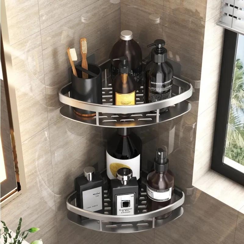 

1pc Bathroom Wall Caddy Shelves, Punch Free & Adhesive, Wall Mount Corner Shelf, Shower Storage Rack Holder For Shampoo Lotion, Bathroom Organizer