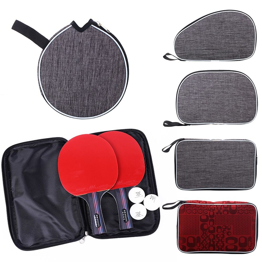Double Fish Hard Ping Pong Racket Table Tennis Paddle Bat Cover Bag Case  Pouch