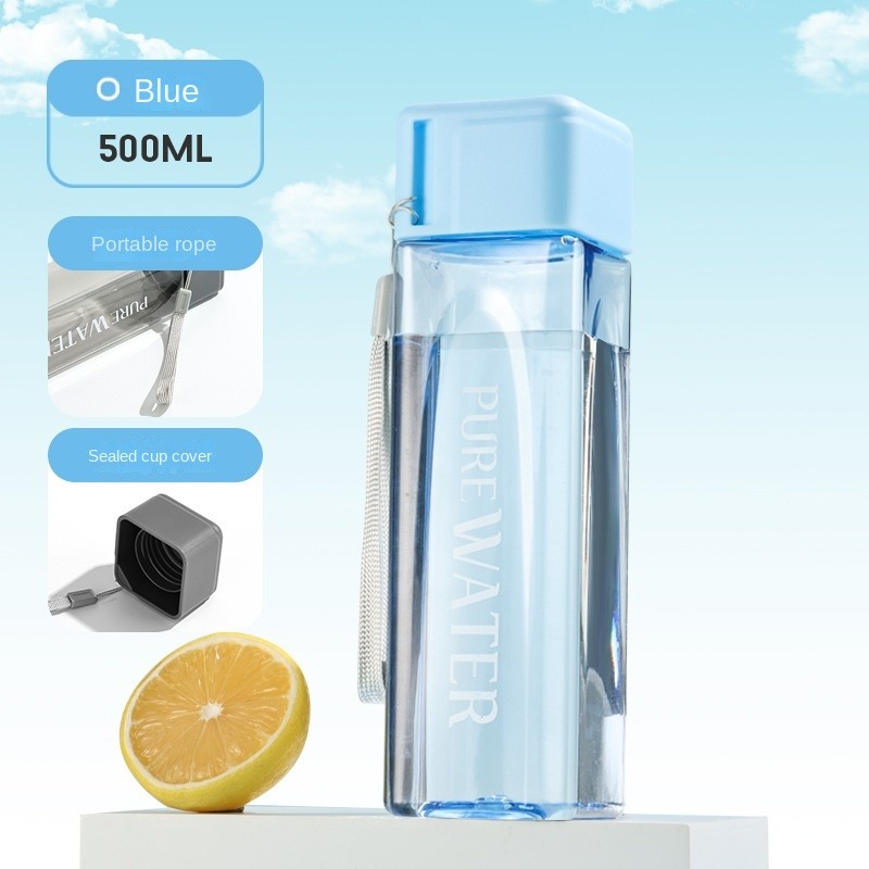 Square Milk Cups Creative Transparent Plastic Water Bottle - Temu