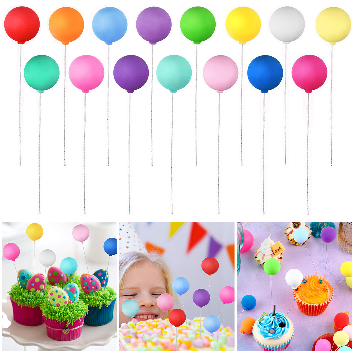 14pcs 5 Inch Balloon Decor Cake Topper Set