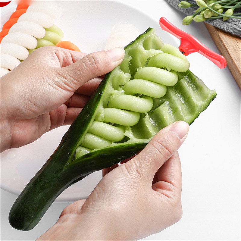 Vegetable Spiral Cutter 4pcs, Stainless Steel Manual Carving Cutting Tool  Potato Carrot Cucumber Chopper Spiral Screw Slicer Kitchen Supply