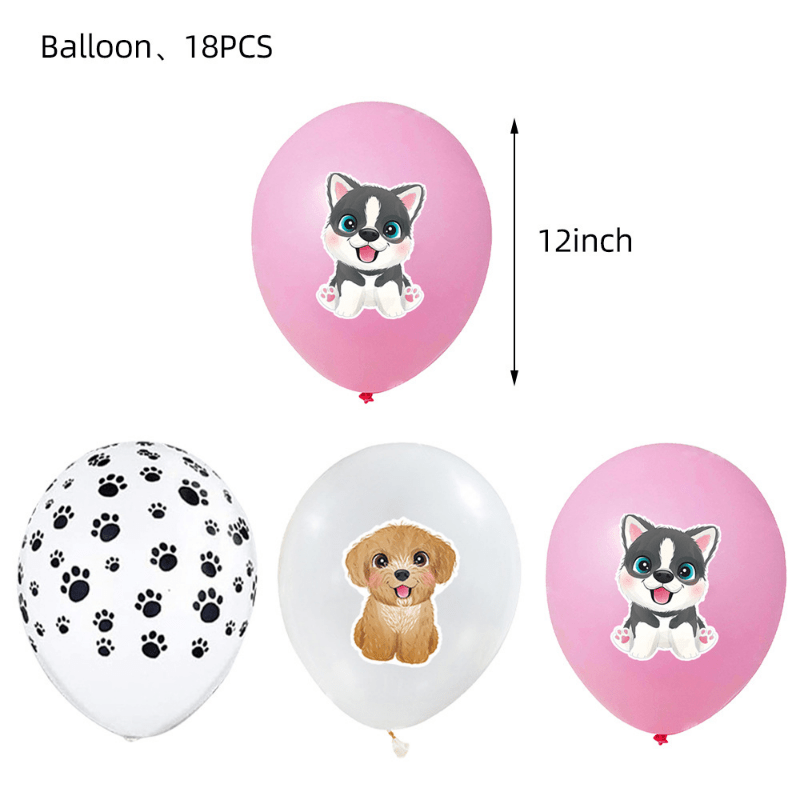 Cartoon Dog Theme Birthday Party Decoration, Cute Pet Dog, Latex