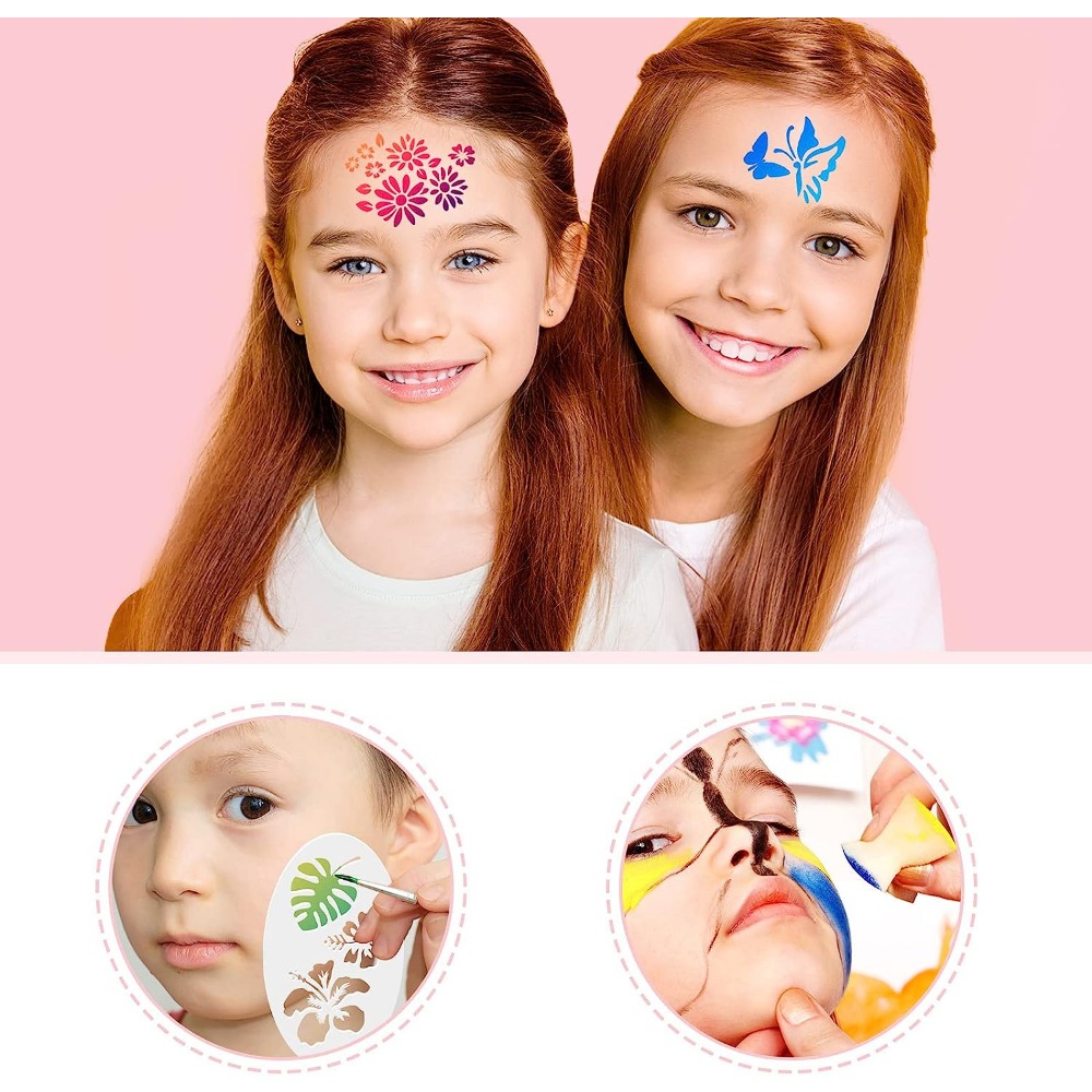 Face Painting Stencils for Kids, 200 Pieces Professional Reusable