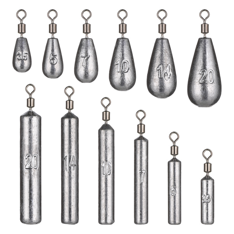 lot Fishing Weight Sinker Oval Shape And Cylindrical - Temu