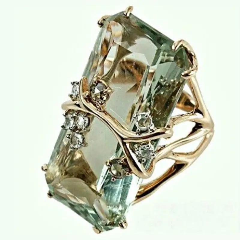 exaggerated cocktail ring inlaid large square zircon silver plated match daily outfits stunning party accessory details 1