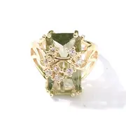 exaggerated cocktail ring inlaid large square zircon silver plated match daily outfits stunning party accessory details 2