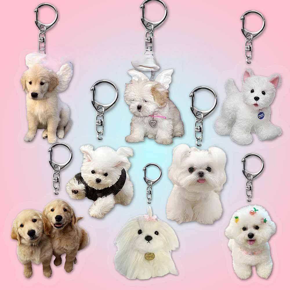 1pc Y2K Style Cute Dog Keychain, Retro Acrylic Puppy Pendant for Women Teen Girl, Charm Backpack Decoration Gift,$1.49,Temu