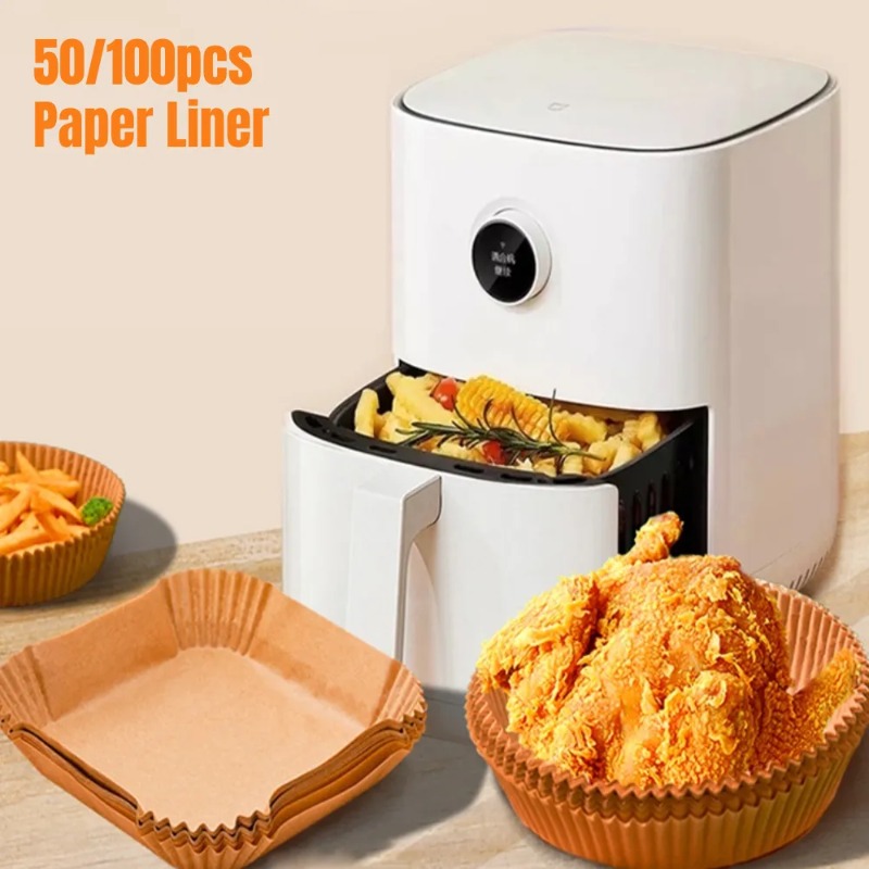 25-50Pcs Air Fryer Disposable Paper Non-Stick Airfryer Baking Papers 16cm  Round Air-Fryer Liners Paper Kitchen Accessories - AliExpress