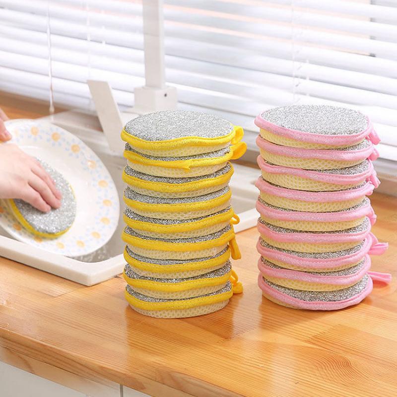  4 esponjas mágicas de doble cara, esponjas para lavar platos,  esponjas de microfibra antiarañazos, esponja de cocina reutilizable para  limpieza del hogar : Salud y Hogar