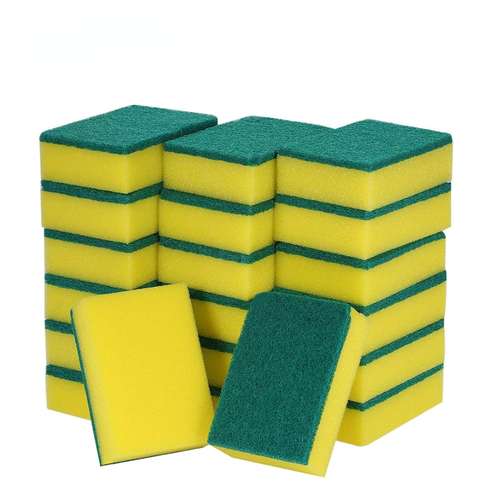 12pcs Double-sided Cleaning Dishwashing Sponge Household Scouring Pad Kitchen Wipe Dish Cleaning Brush Sponges, For Restaurant/Commercial