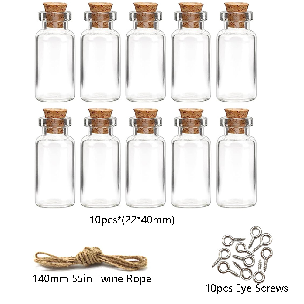 10*40mm Cute mini clear cork stopper glass bottles,little glass bottles  with corks,tiny glass jars,vials jars containers for jewelry pendant