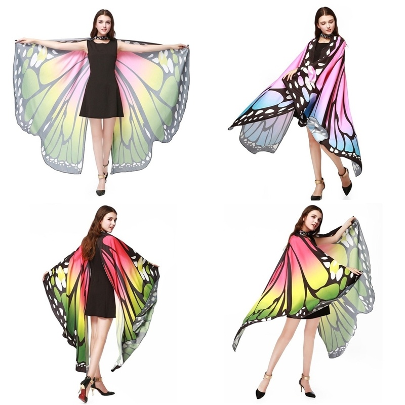 imitation butterfly wings shawl halloween dress up shawl wrap nymph pixie poncho thin funny costume accessory