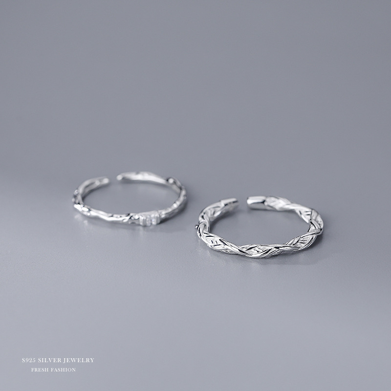 Silver Plain & Twisted Ring Pack in 2023