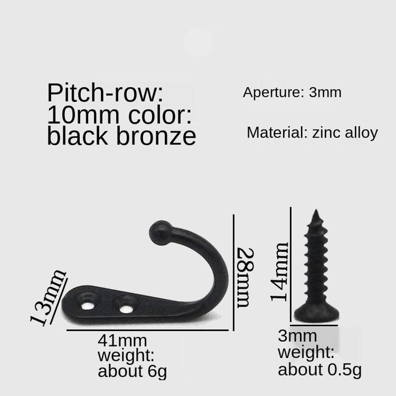 10pcs Retro Wall Hooks Hangers Door Mounted Coat Hooks With Screws Suction