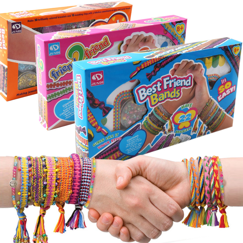 3 Enfants Diy Fait à la main Bracelets perlés Cadeaux d'anniversaire 6-12  ans Filles Creative Jewelry Set Coffret cadeau Boîte cadeau