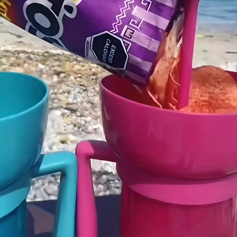 Drink Cup with Snack Bowl, 2 in 1 Drink Cup with Straw and Snack Tray,  Spill Proof Snack and Drink Cup, Portable Reusable, Suitable for Movie