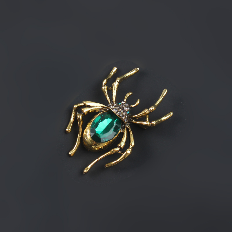 Emerald Spider Brooch