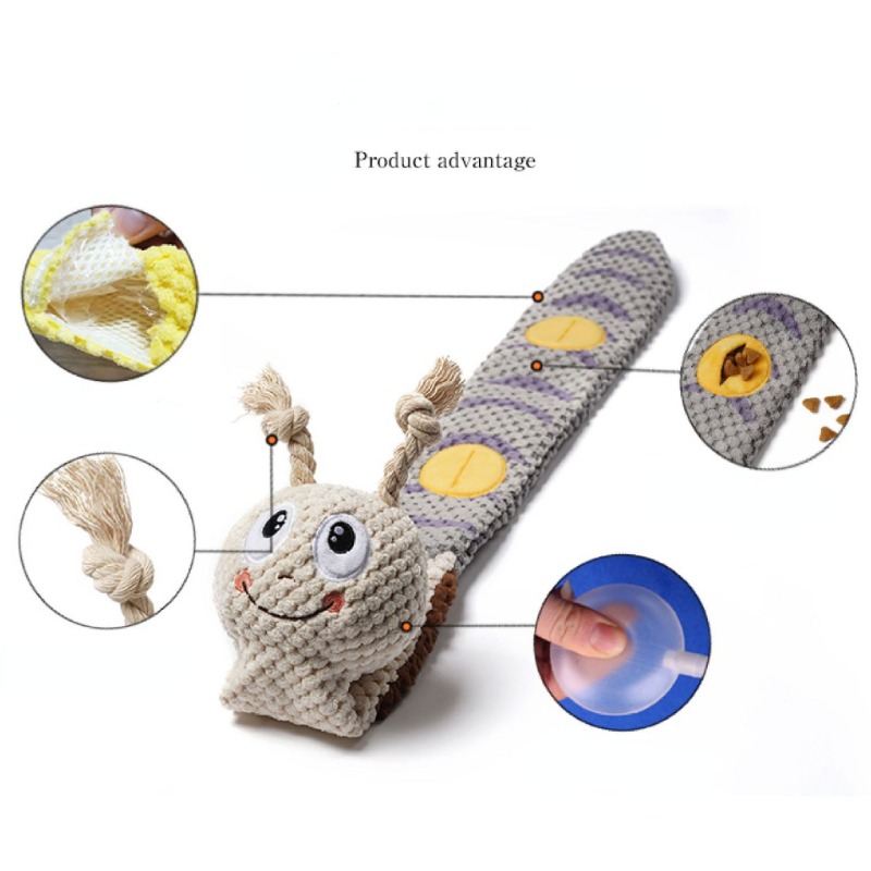 QISIWOLE Treat Dispensing Snail Snuffle Toys Squeaky Dog Puzzle Birthday  Interactive Dog Toy for Foraging Instinct Training, Enrichment Plush Toys
