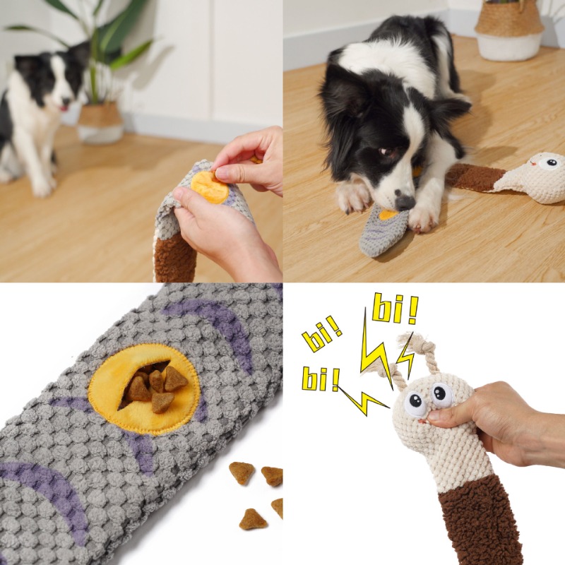 Dog Puzzle Toys, Crinkle Paper Squeaky Dog Toys for Boredom and  Stimulating, Enrichment Snuffle Treat Dispensing Interactive Dog Toy, No  Stuffing