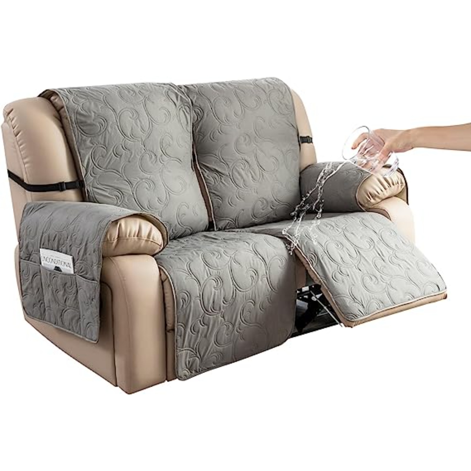 Oversized recliner discount covers with pockets