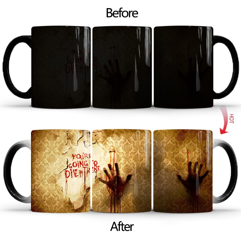 Halloween Color Changing Coffee Mug Ceramic Coffee Cups Heat - Temu