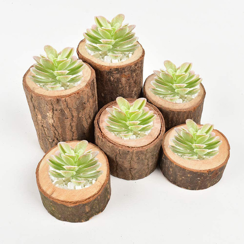Holder Crafts Ornaments Candlestick Wooden Desktop Decoration Creativity  Plant Flower Pot With Ribbon Home Decor Wood