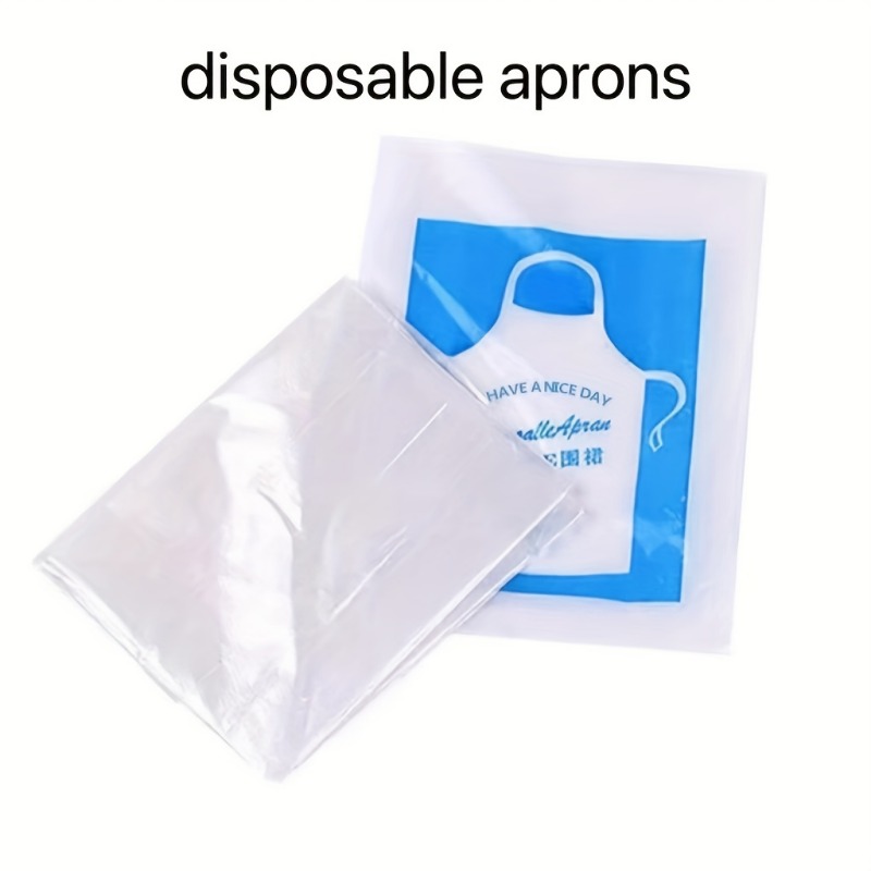 Clear Waterproof Disposable Aprons For Cooking, Serving, Painting