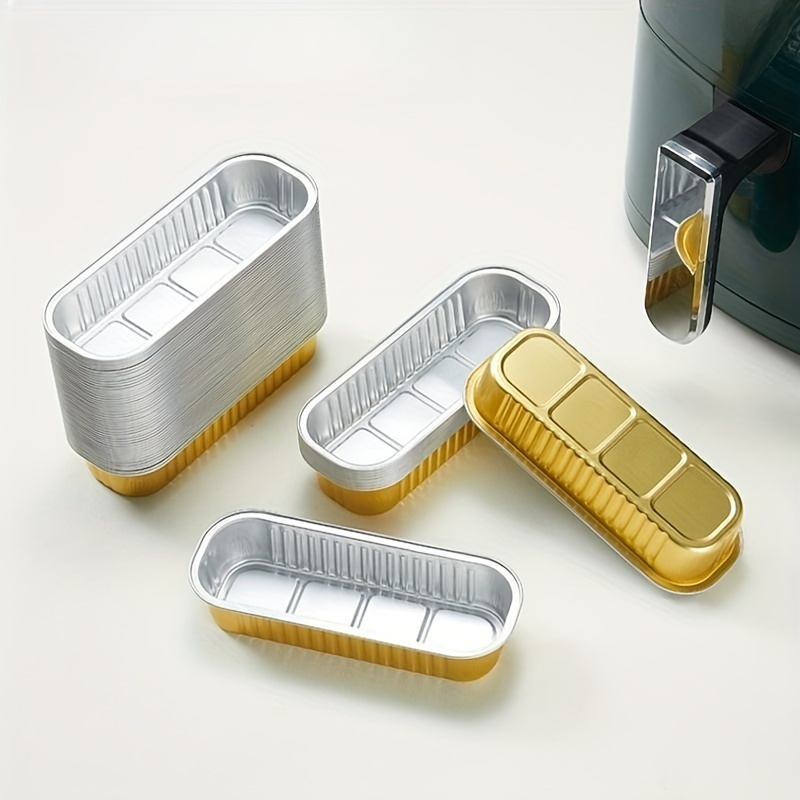 Paquete de 55 recipientes pequeños de aluminio de 1 libra con tapas, latas  para congelador, bandejas desechables para hornear alimentos para llevar