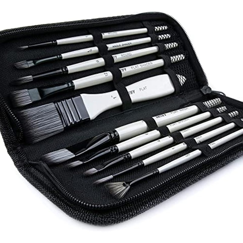 Art Paint Brush Kit Set Includes Carrying Brush Case For - Temu