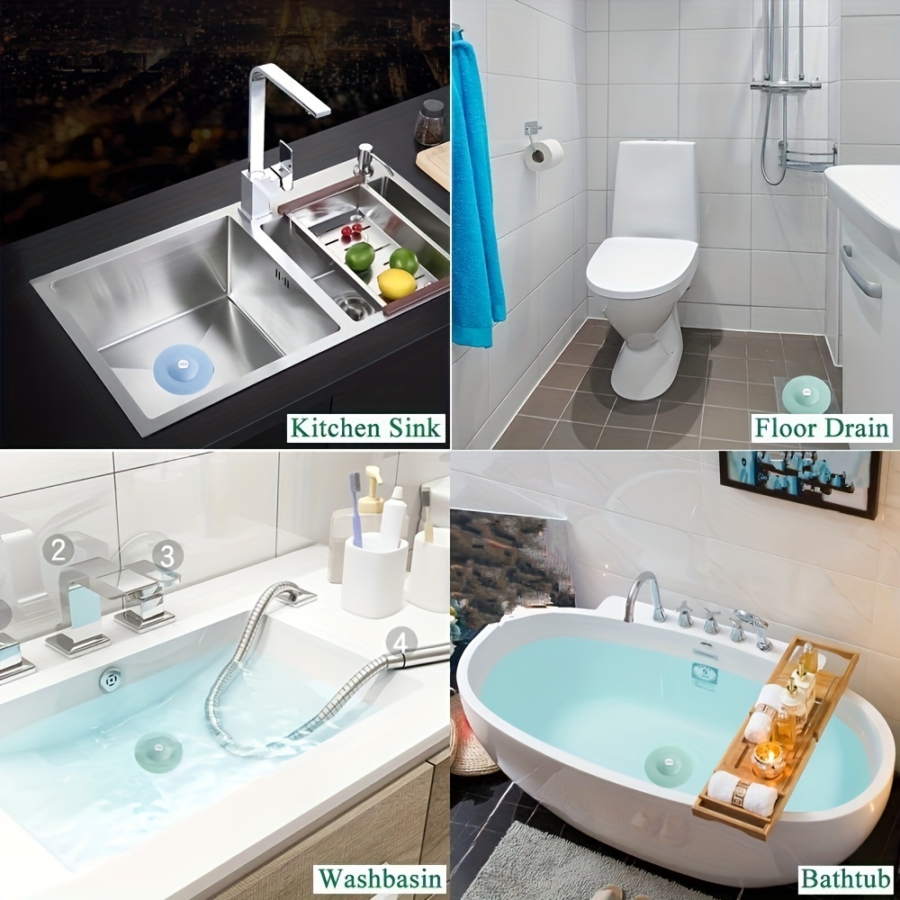 Universal Bathroom Sink Stopper, Press-type Anti-odor Sink Drain