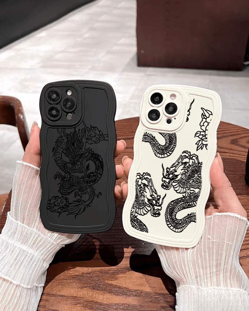 Black Dragon Graphic Luxury Phone Case Iphone 11 14 13 12 Temu