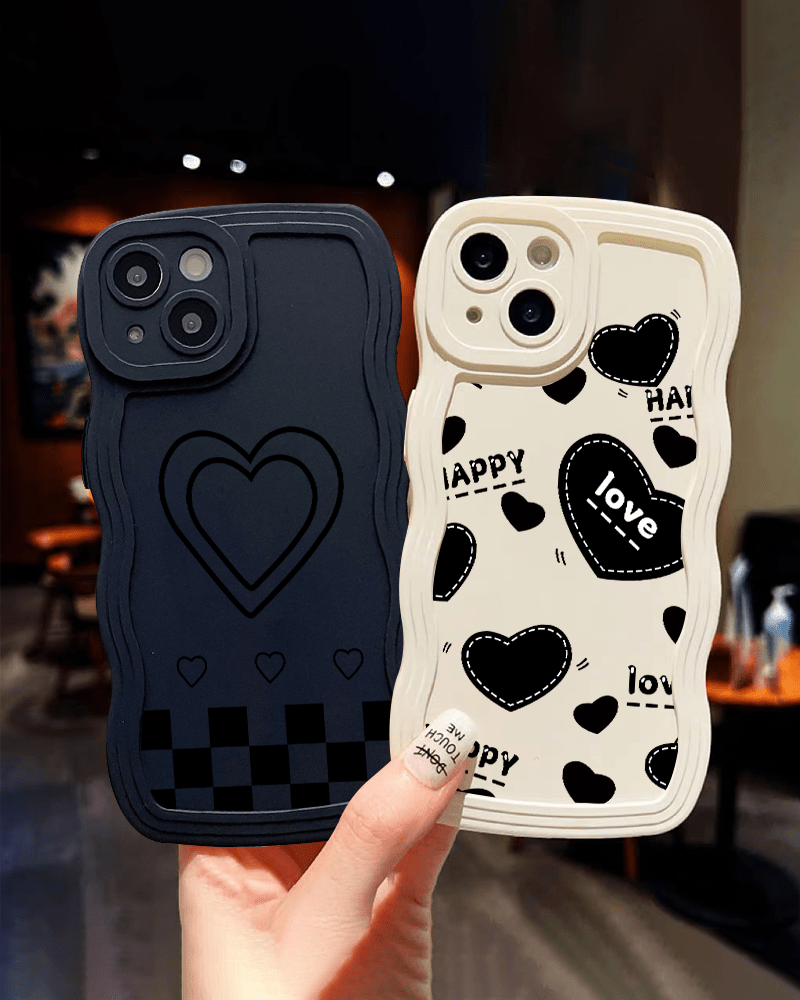 phone case black hearts graphic shockproof 14 - Temu