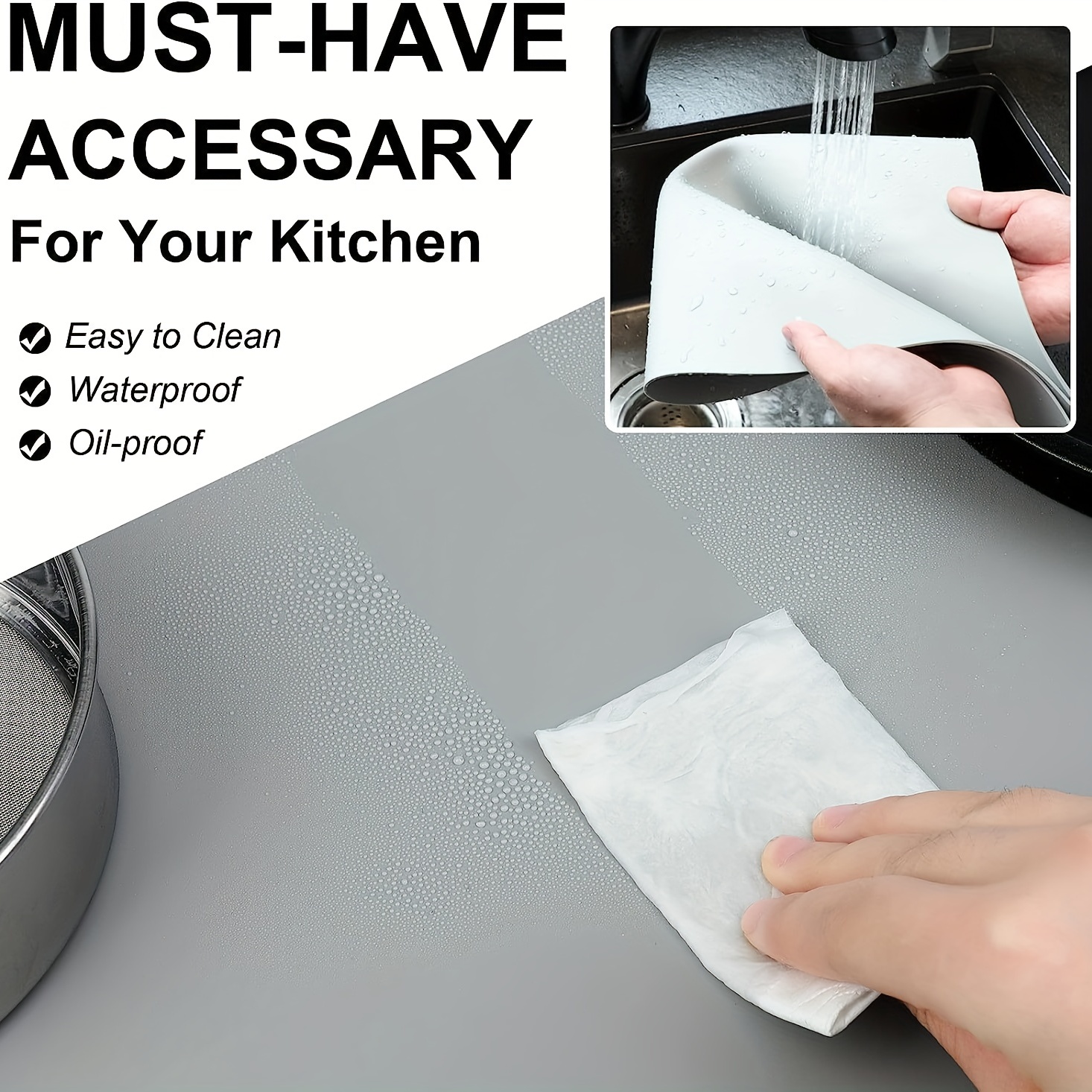 Tohuu Heat Resistant Counter Mat Waterproof Silicone Placemat