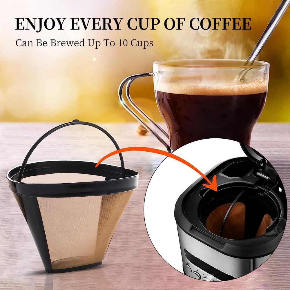 Reusable Coffee Filter, 4 Cup Basket Coffee Filters Replacement Coffee  Filter Permanent Filter Coffee Replacement Coffee Filter For Mr. Coffee -  Temu