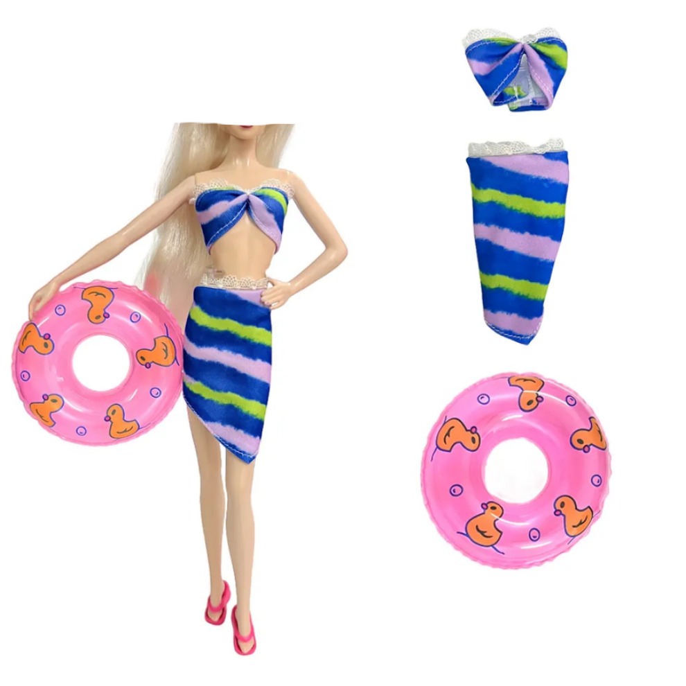 New Swimwear for Barbie Doll Toy Doll Accessories Lifebuoy Beach Ring Toys  Girls Bikini Clothes for Dolls Swim Ring Toy for Girl