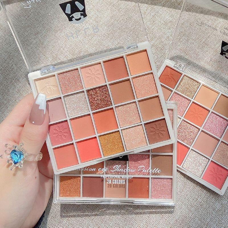 20-Color Eyeshadow Palette Matte Pearly Sequin Finish Smudge Proof Sweatproof