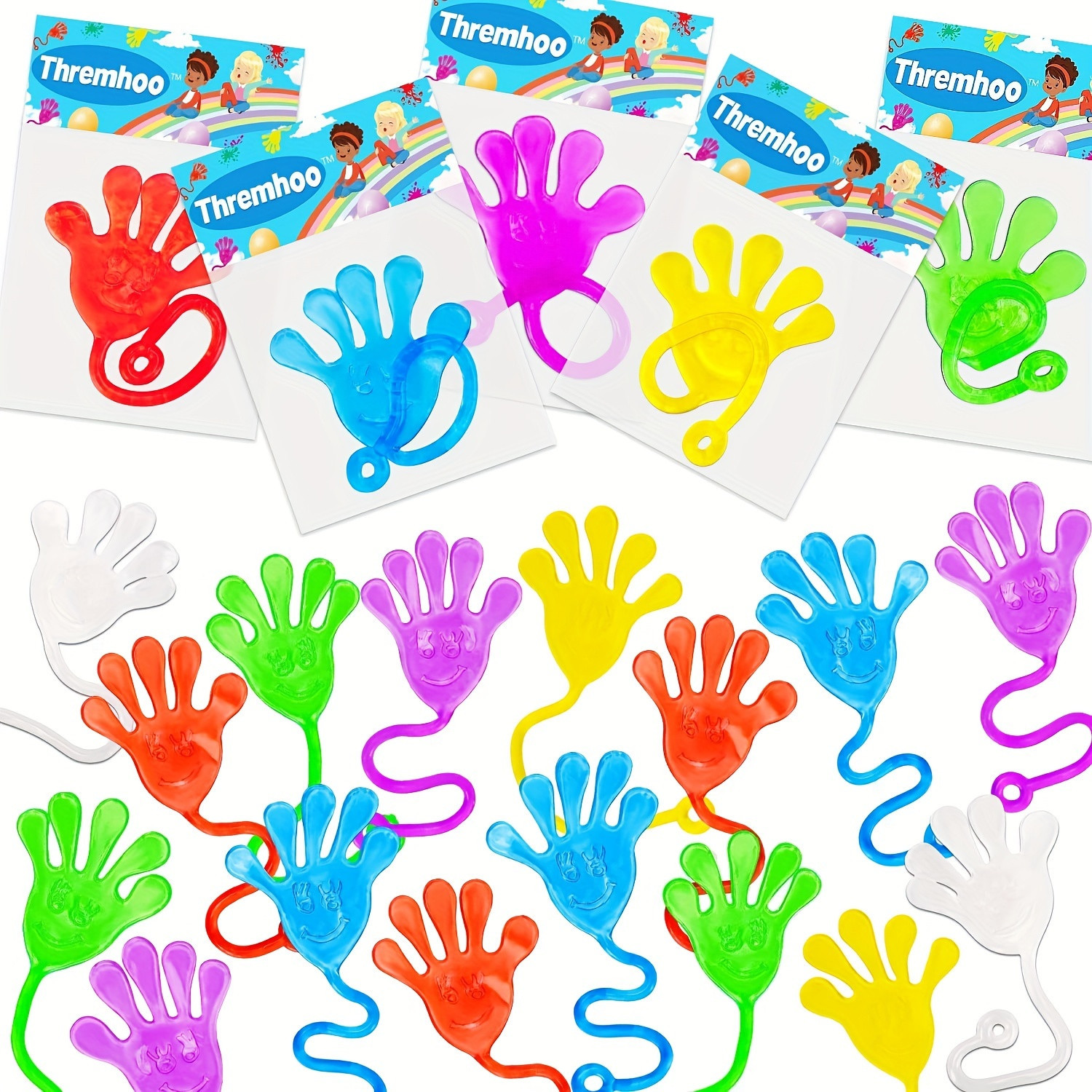 48 Pcs 2 Inches Stretchy Sticky Hands Toys Best Gift for Children Party Favors, Birthdays