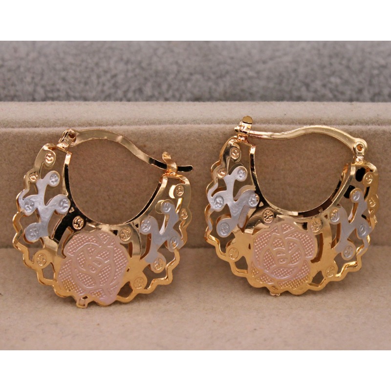 Luxurious Mesh Hoop Earrings Sparkling Golden Alloy 18k Gold - Temu