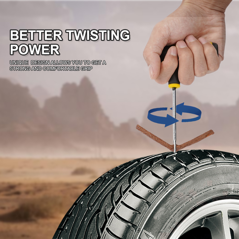 4pcs Auto-Reifenreparaturwerkzeugsatz mit Gummistreifen, schlauchlose  Reifenstecher-Stecker-Set für LKW-Motorrad-Autozubehör
