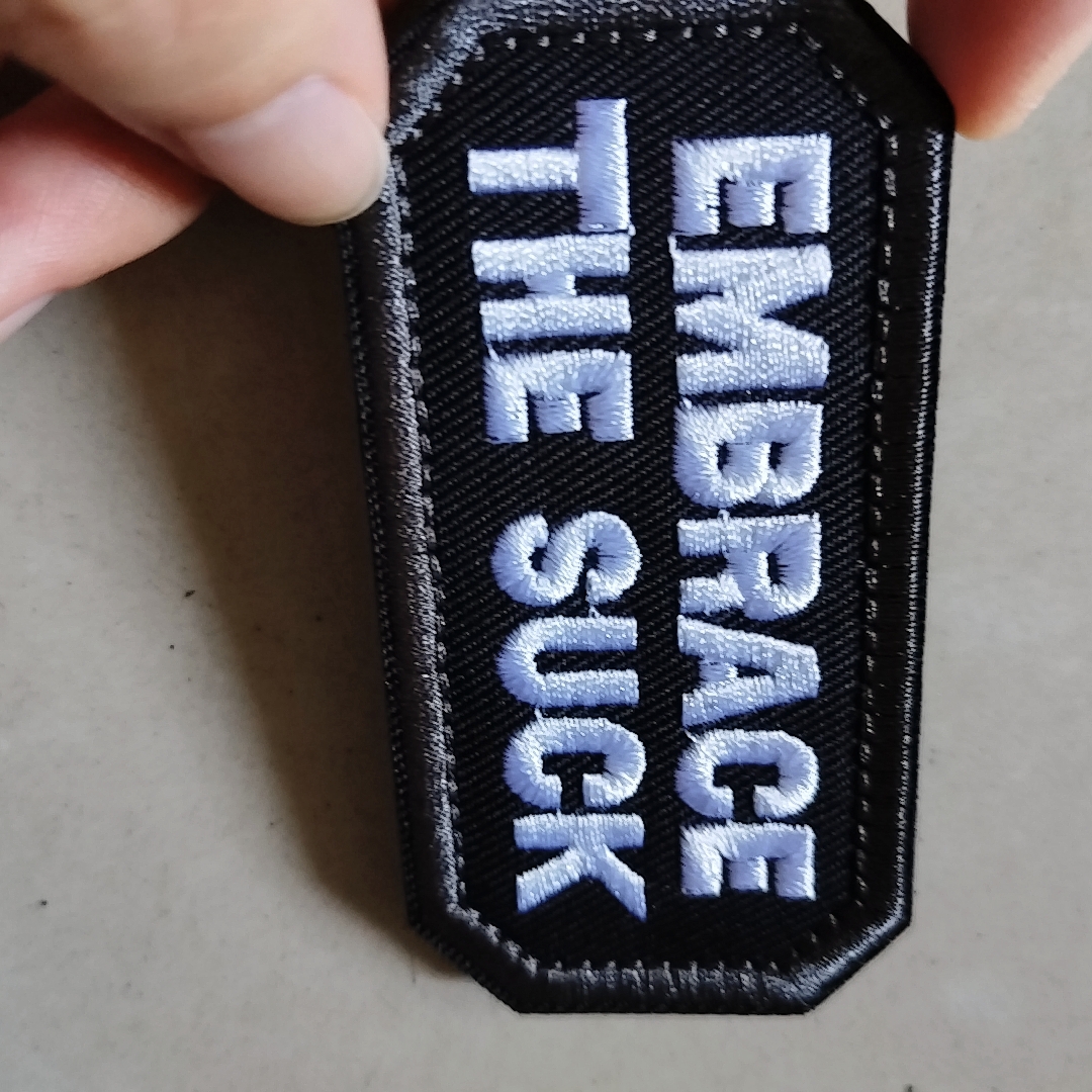 Embrace The Suck Tactical Patch Embroidered Morale Applique Fastener Hook &  Loop Emblem : : Home