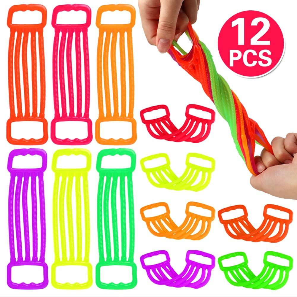 12 Pièces Jouet en Corde Extensible, Jouets Sensoriels Colorés Anti Stress  pour Enfant, Toys Sensoriels Fidget, Sensory Fidget Toys