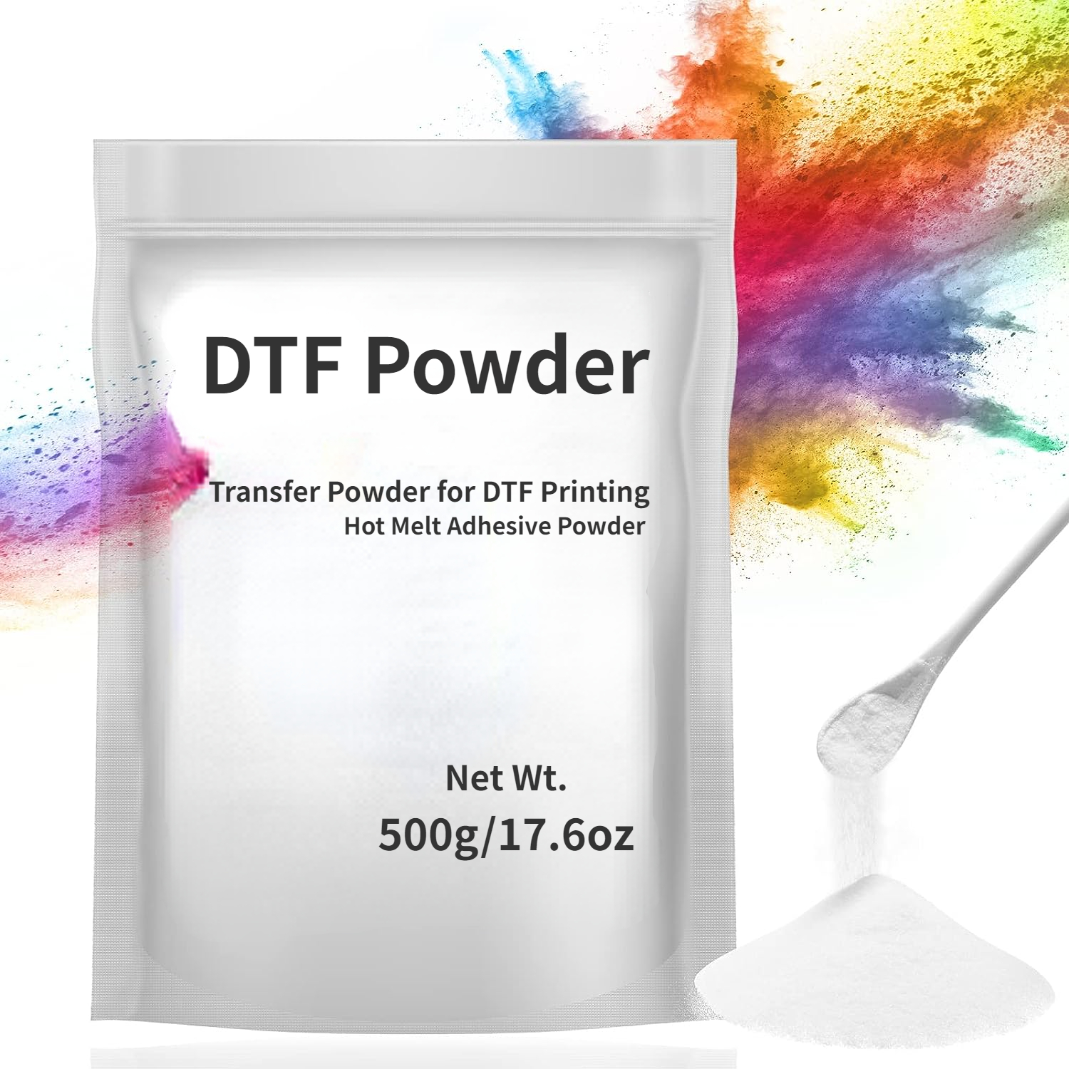 DTF Powder Digital Transfer Hot Melt Adhesive 500g, DTF Transfer Powder  Transfer Printer Direct Print on All Fabric, DTF Powder for Sublimation on