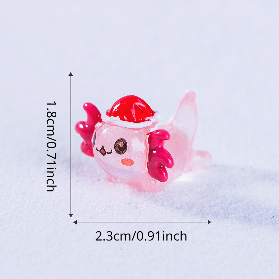 6pcs 12pcs Luminous Mini Resin Axolotl Christmas Axolotl - Temu