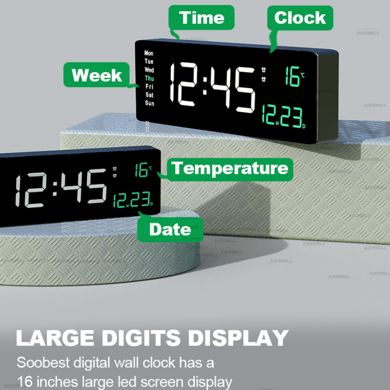 Výpredaj! LED Digitálny Budík 12/24 Hodín Nastavenie Zobrazenia Domova  Teplota Spánok Funkcia Stôl Hodiny < Častí Interiéru 