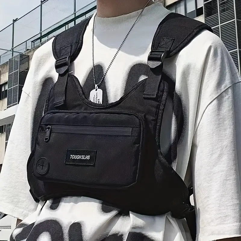 Men Chest Sling Crossbody Bag Hip-Hop Streetwear Waist Bags Adjustable New  Acces