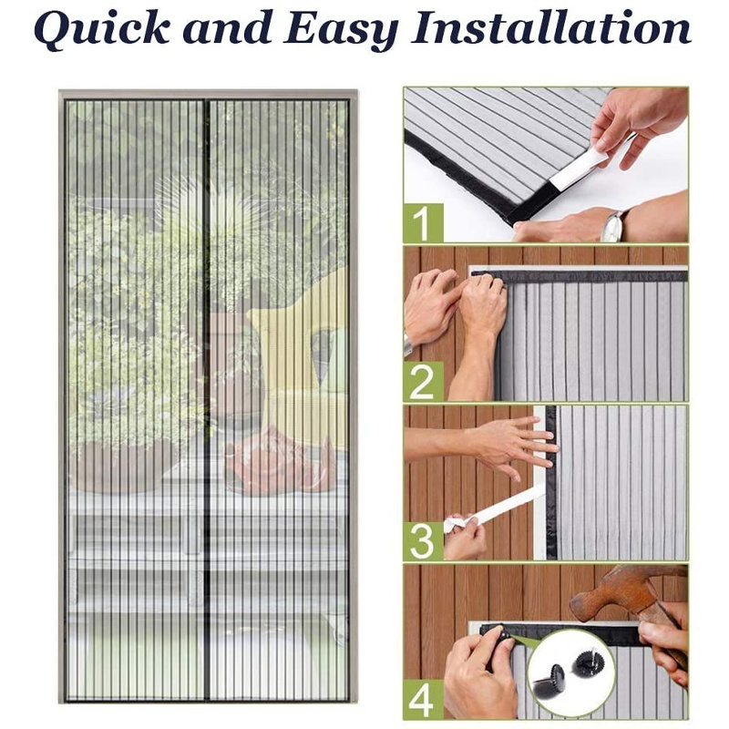 MAGNETIC MAGIC MESH INSTANT SCREEN DOOR CURTAIN AUTOMATIC CLOSING WINDOW  ANTI MOSQUITO DOOR