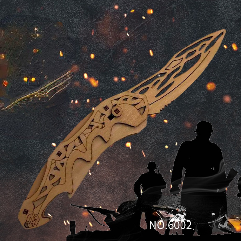 Wooden 3d Puzzle Butterfly Knife Folding Knife 3d Three - Temu