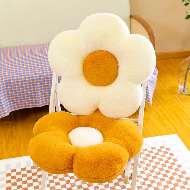 Cute Flower Soft Plush Bowknot Car Seat Headrest Neck Pillow Velvet Head  Rest Cushion Waist Pillows Car Accessories Interior